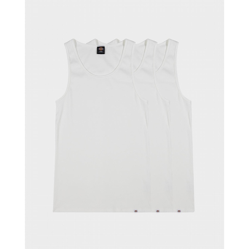 Dickies Basic Singlet 3 Pack WHITE S