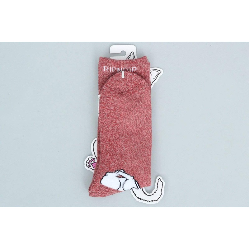 Rip N Dip Lord Nermal Heather Socks Red