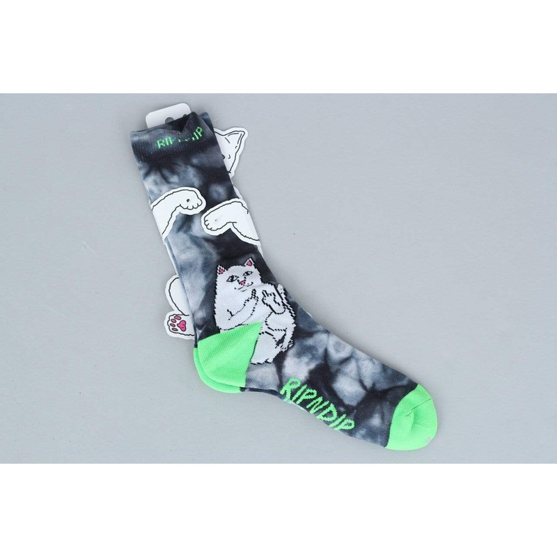 RIPNDIP Lord Nermal Socks Black Acid Wash / Green