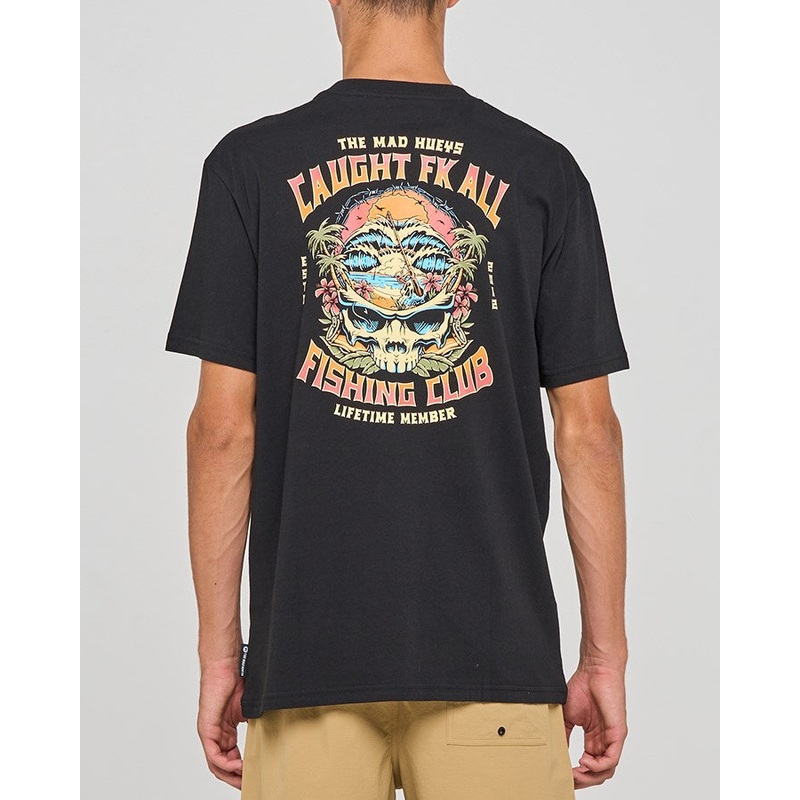 The Mad Hueys CAUGHT FK ALL SKULL | SS TEE BLACK S