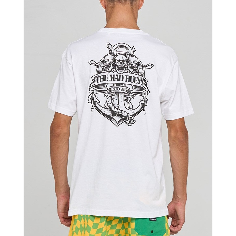 The Mad Hueys TRIPLE ANCHOR | SS TEE WHITE S