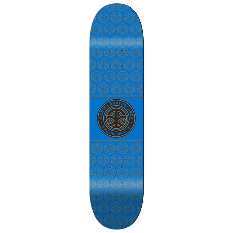 Karma Logo Seal Blue Skateboard Deck – 8.0″