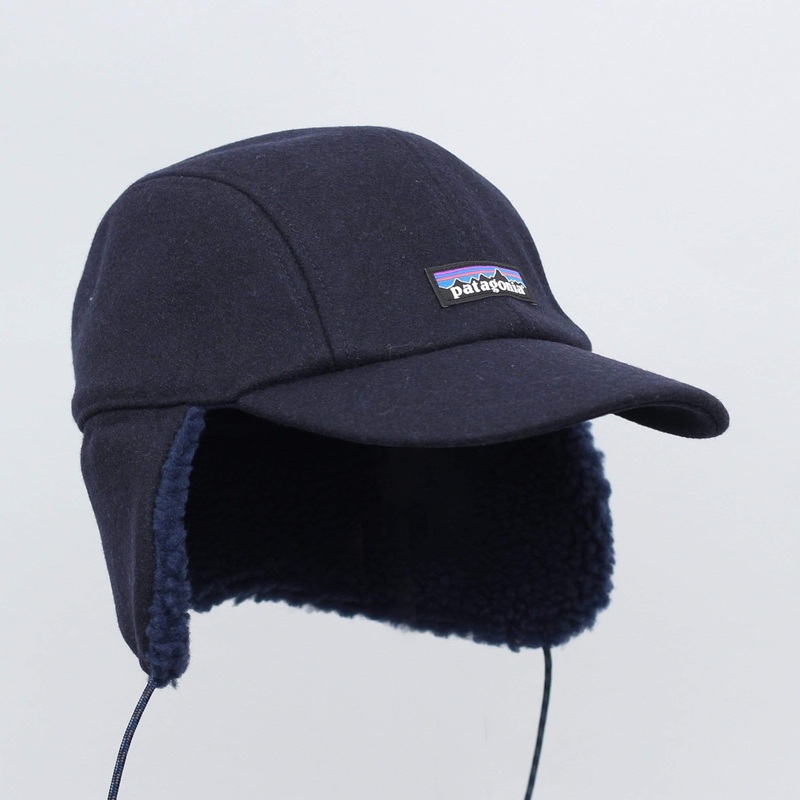 Patagonia Recycled Wool Ear Flap Cap Classic Navy Small/Medium