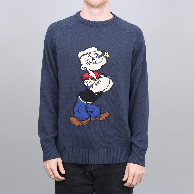 Pop Trading Pop Eye Knit Crew Navy Small