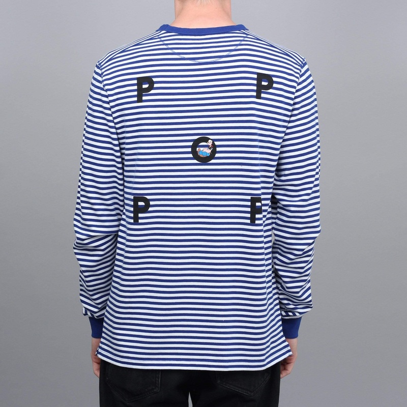 Pop Trading Pop Eye Striped Longsleeve T-Shirt Royal / White Small
