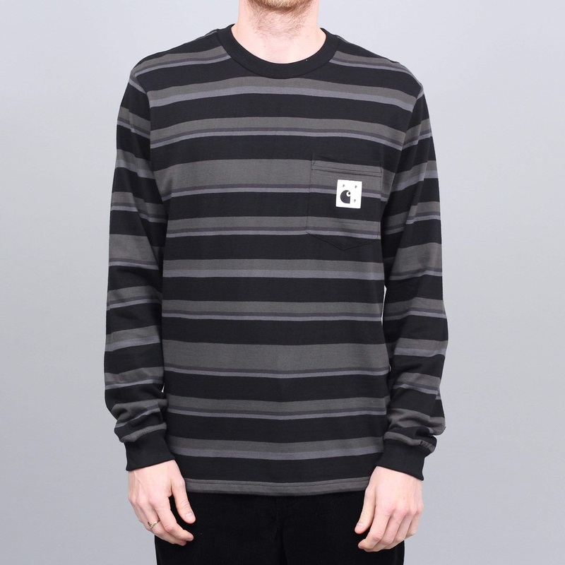 Pop Trading X Carhartt Longsleeve Pocket T-Shirt Black Small