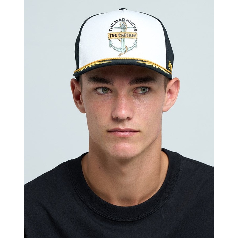 The Mad Hueys CROC CAPTAIN | TWILL SNAPBACK WHITE OSFM