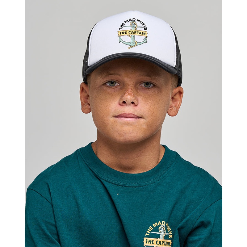The Mad Hueys CROC CAPTAIN | YOUTH FOAM TRUCKER WHITE OSFM