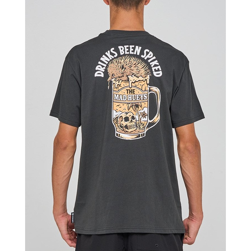 The Mad Hueys SPIKED DRINK | SS TEE VINTAGE BLACK S
