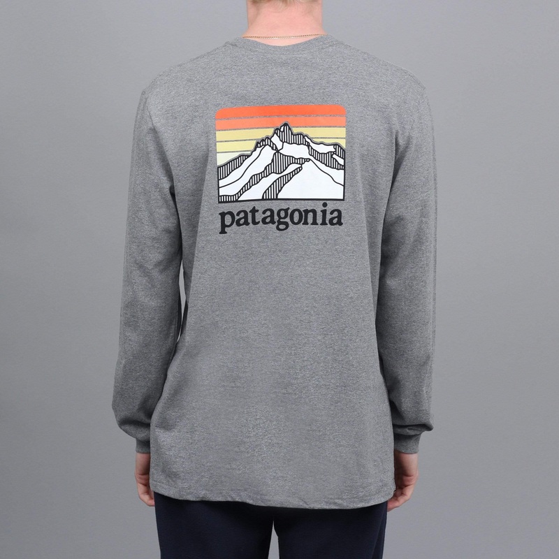 Patagonia Line Logo Ridge Responsibili Longsleeve T-Shirt Gravel Heather Small