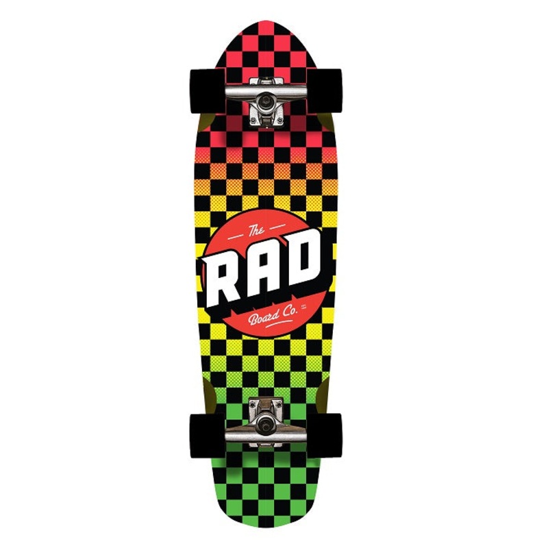 Rad Checkers Rasta Fade Cali Cruiser Skateboard – 32″