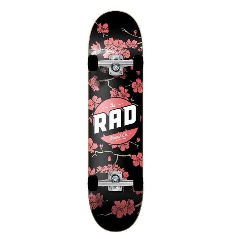 Rad Cherry Blossom Dude Crew Skateboard Black/Red – 8.0″