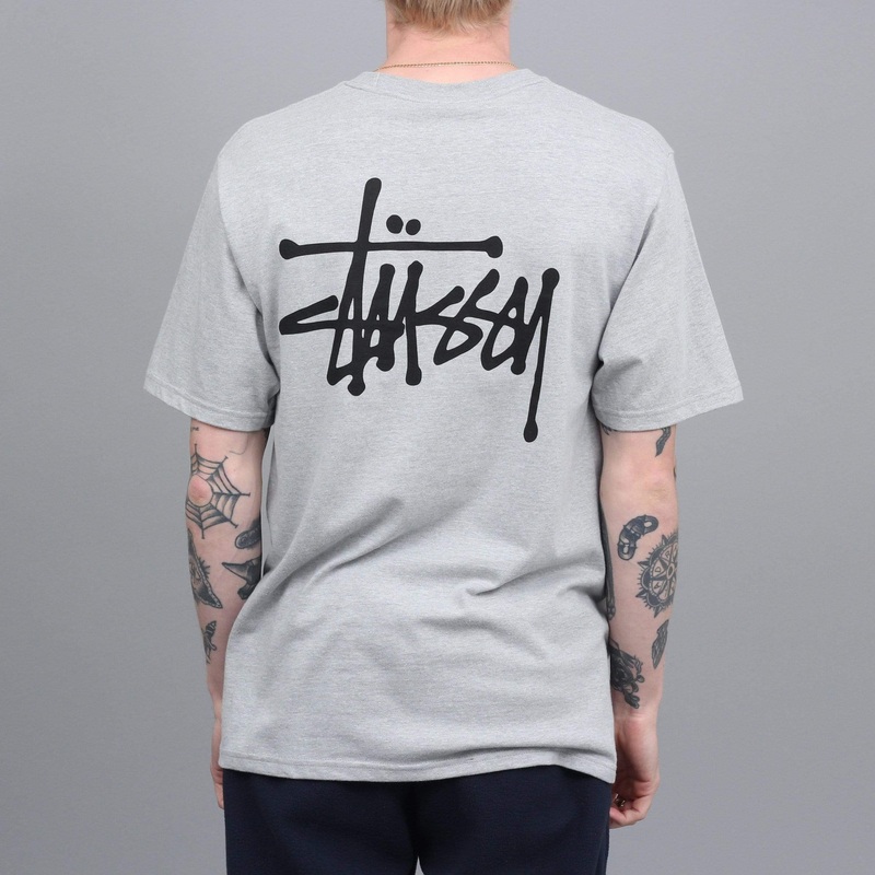 Stussy Basic Stussy T-Shirt Grey Heather / Black Small