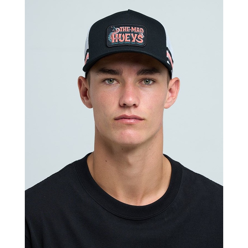 The Mad Hueys TROPIC OCTOPISSED | TWILL TRUCKER BLACK OSFM