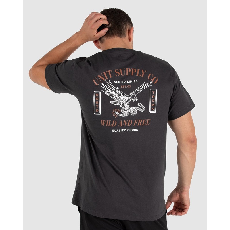 Unit MENS TEES – STRIVE WASHED BLACK S