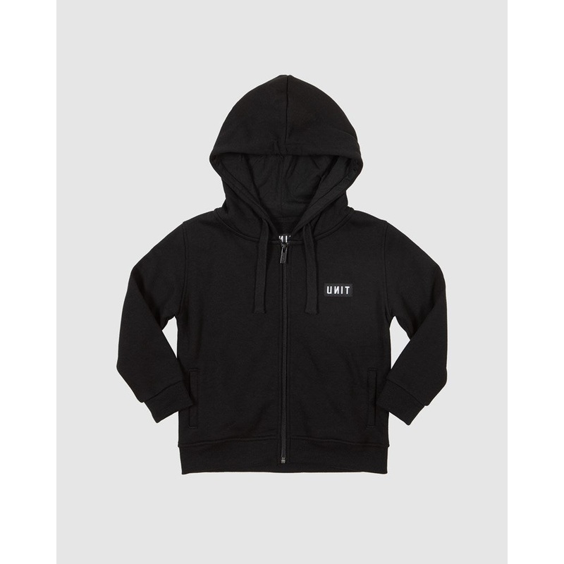 Unit KIDS FLEECE – HOODIE – STACK BLACK 0