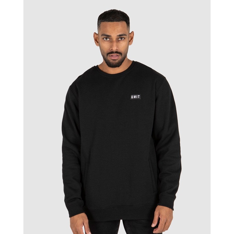 Unit Stack Crew Neck Fleece BLACK XS