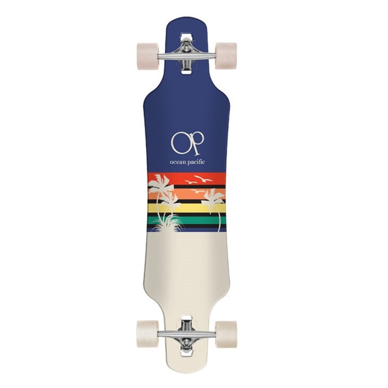 Ocean Pacific Sunset Drop Through Navy and Off White Longboard – 39″