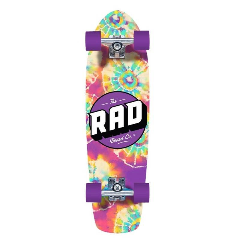 Rad Checkers Retro Roller Neochrome Cruiser Skateboard – 28″