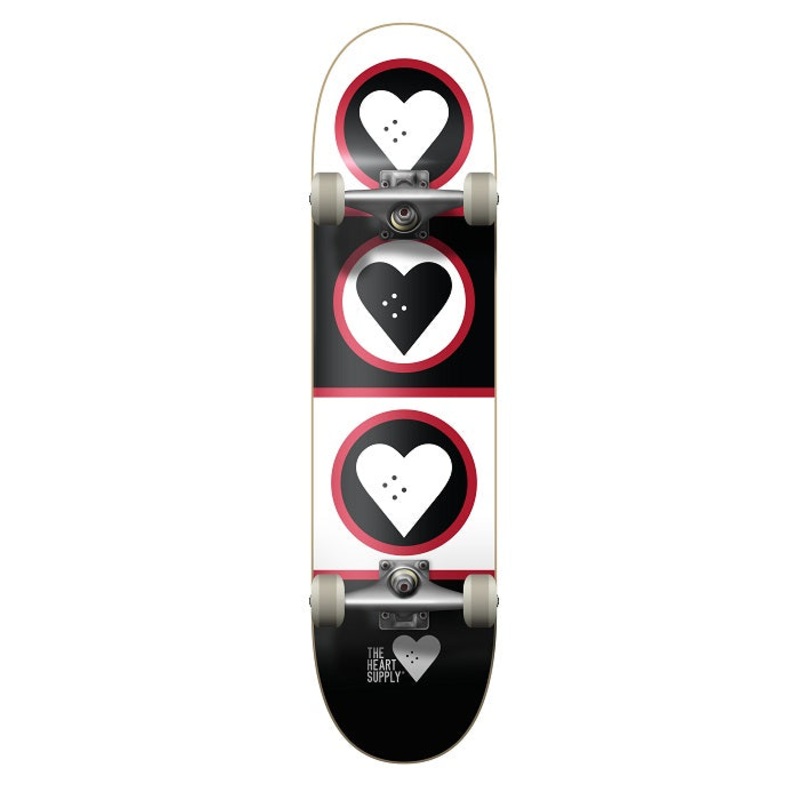 The Heart Supply Squad Skateboard Black/White/Red – 8.25″