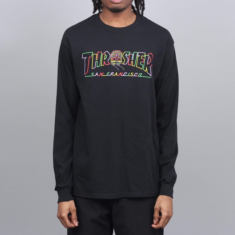 Thrasher Cable Car Longsleeve T-Shirt Black Small