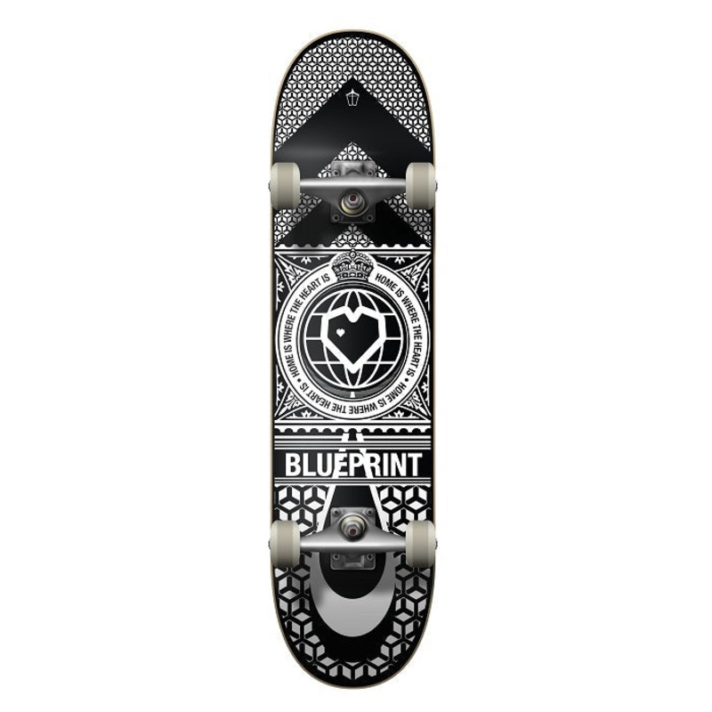 Blueprint Home Heart Black/White Skateboard – 8.0″