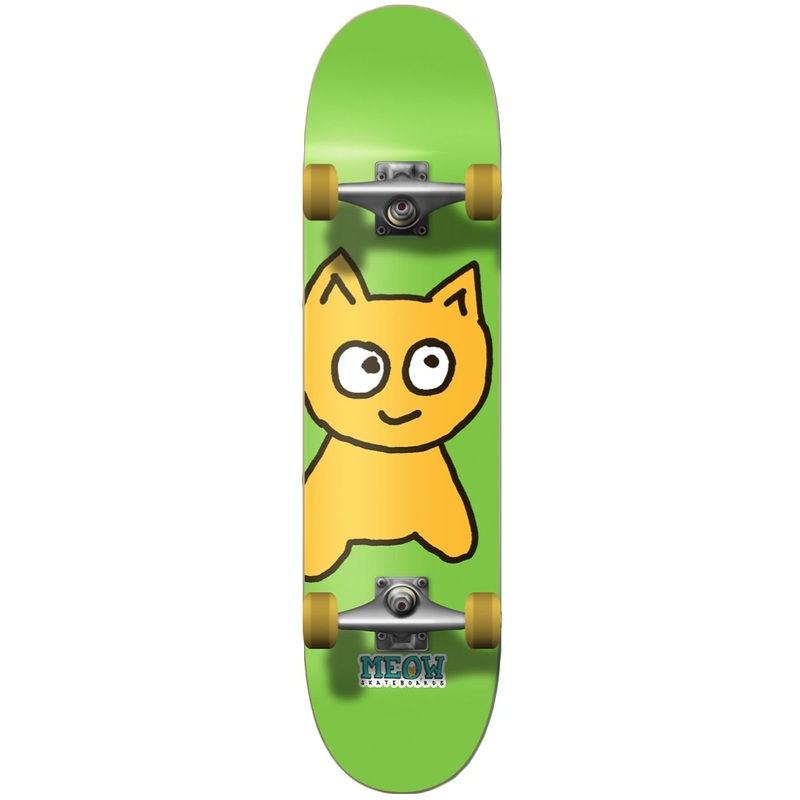 Meow Big Cat Green Skateboard – 7.5″
