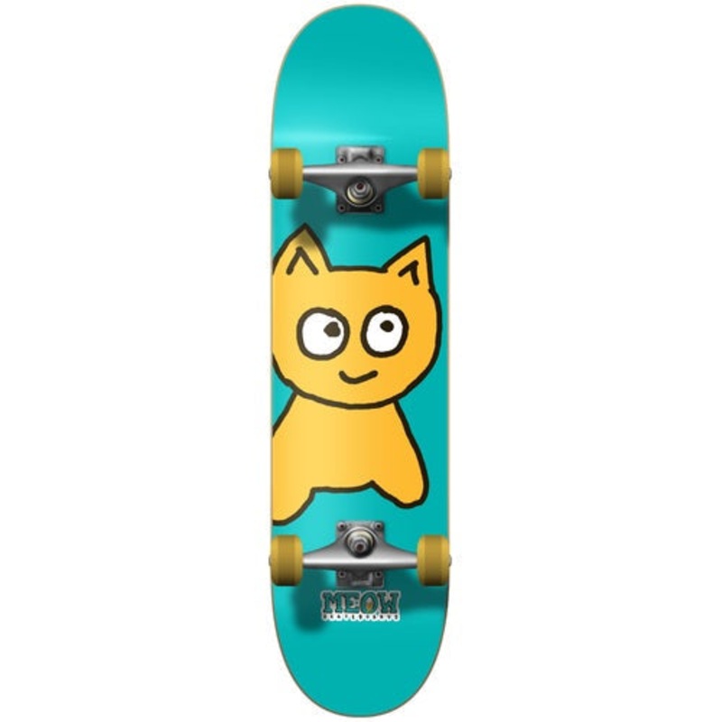 Meow Big Cat Teal Skateboard – 7.25″