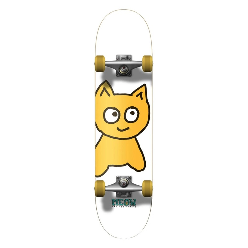 Meow Big Cat White Skateboard – 8.0″