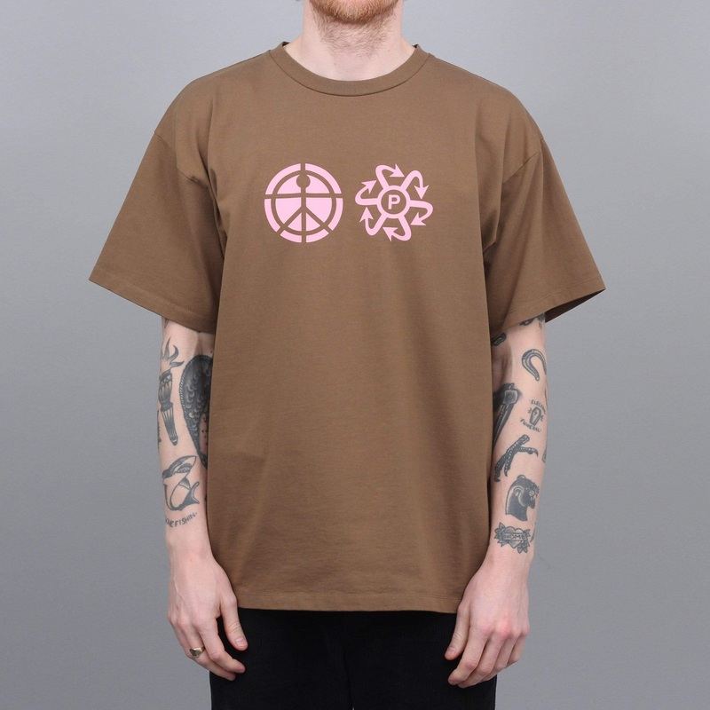 Paccbet Print Logo T-Shirt Brown Small