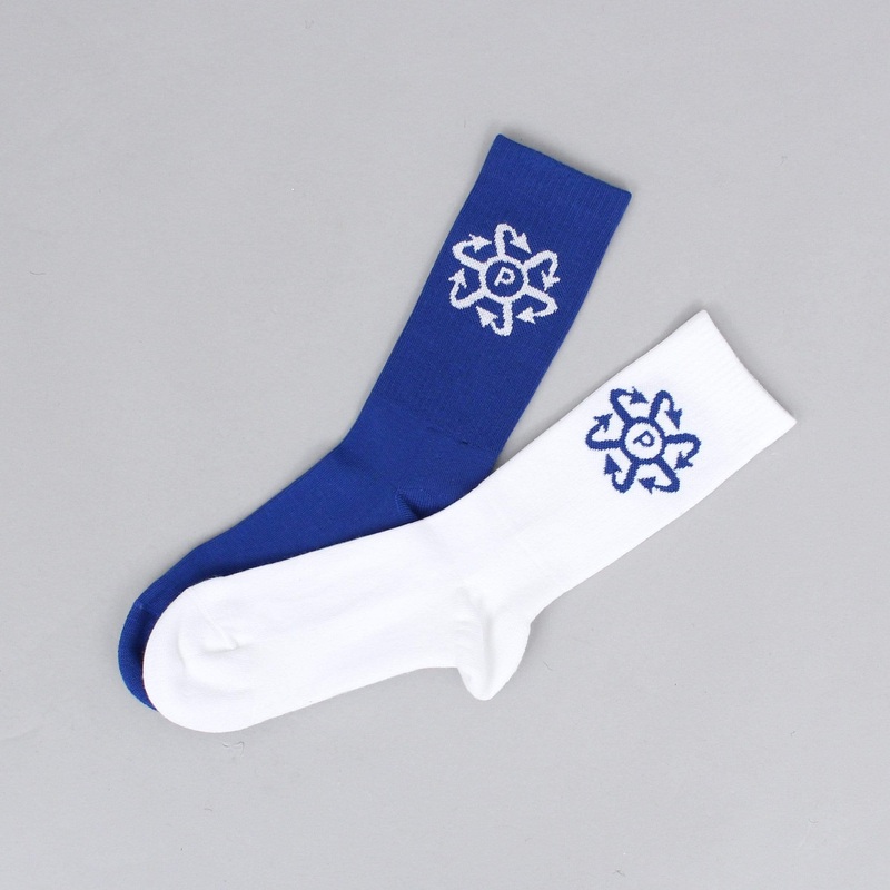 Paccbet Two Tone Jacquard Socks White / Blue Medium