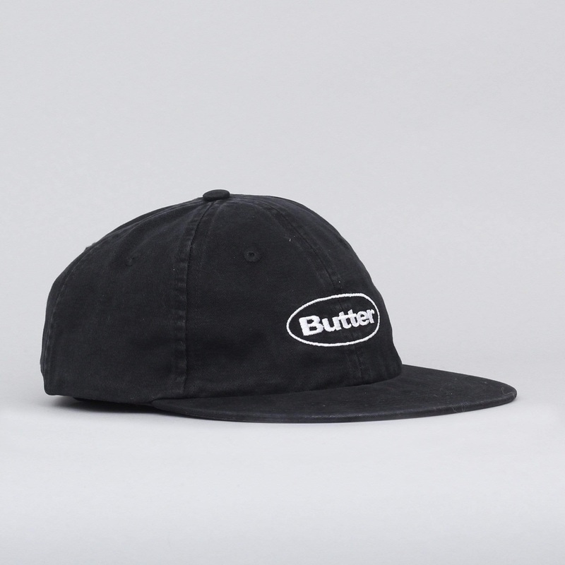 Butter Goods Washed Badge 6 Panel Cap Black