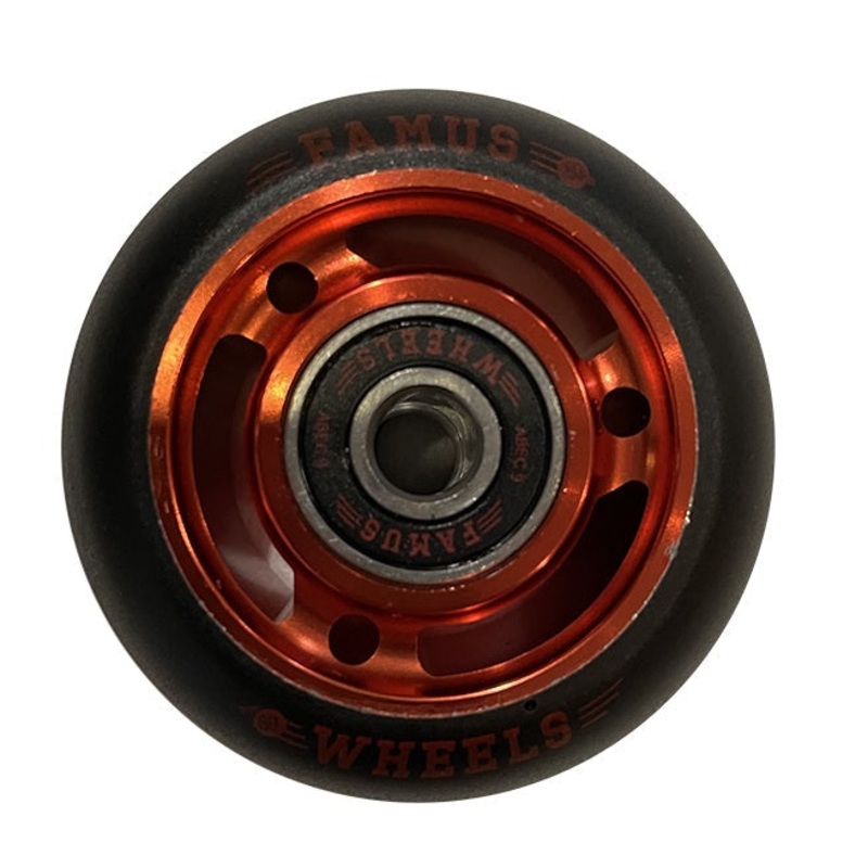 Famus Metal Core Black/Red Wheels with Bearings 60mm 90a – Set of Four