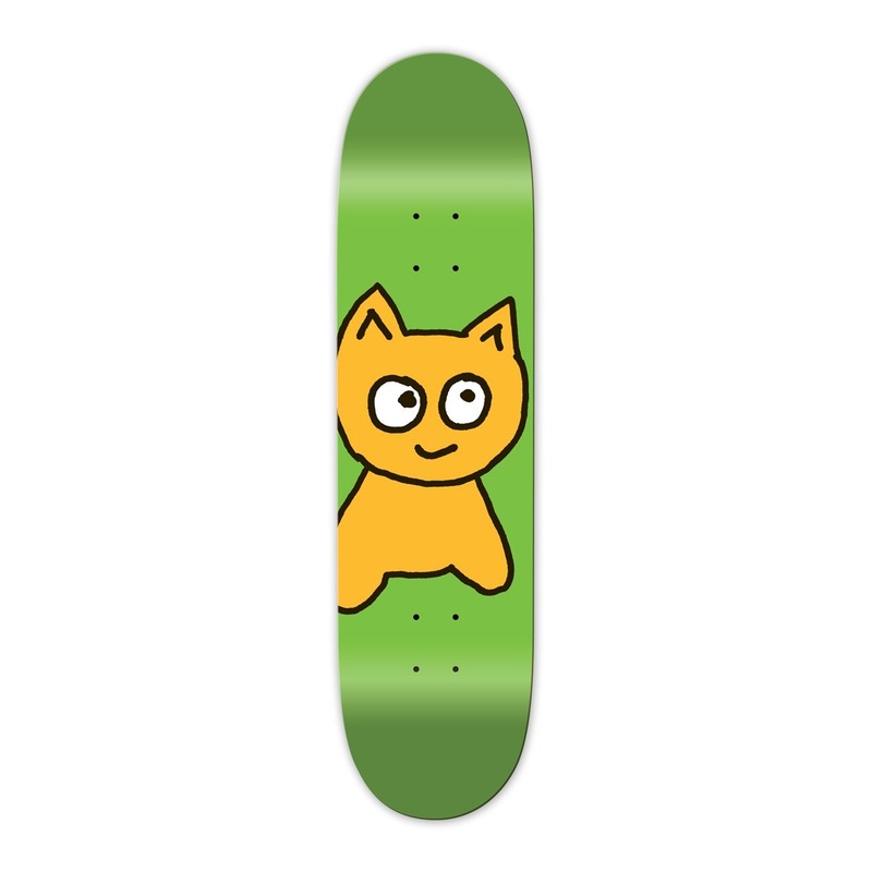 Meow Big Cat Green Skateboard Deck – 8.0″