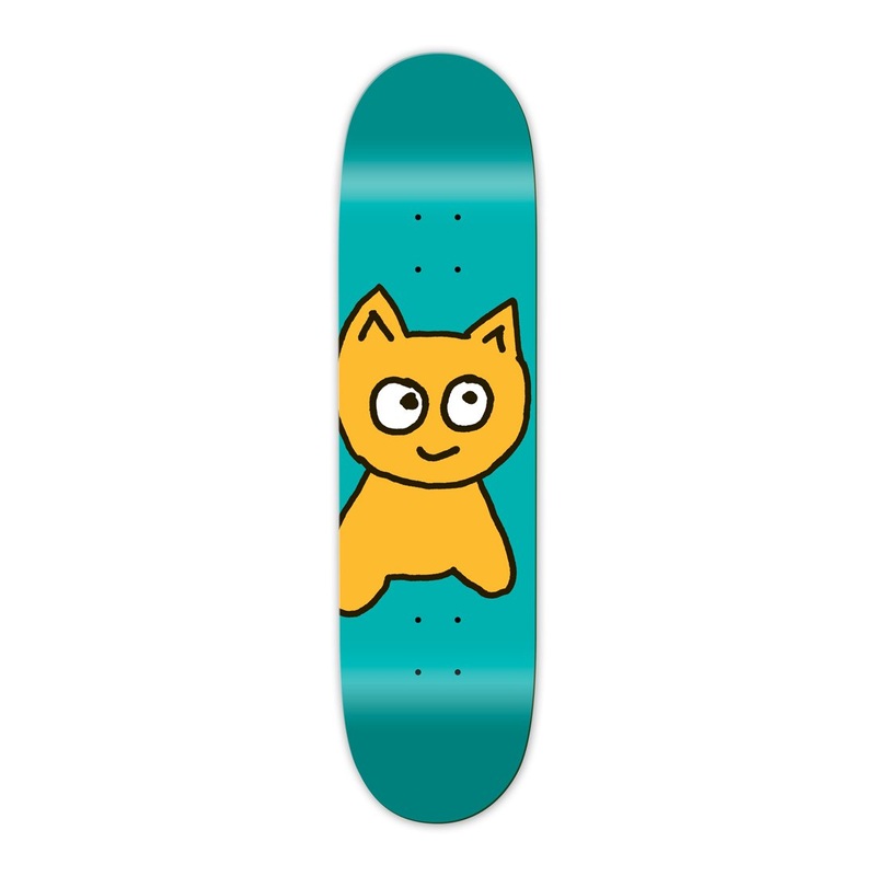 Meow Big Cat Teal Skateboard Deck – 7.5″