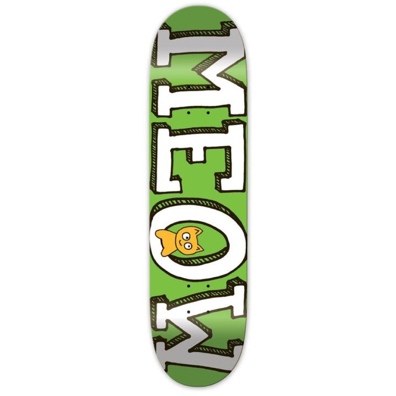 Meow Logo Green Skateboard Deck – 7.5″