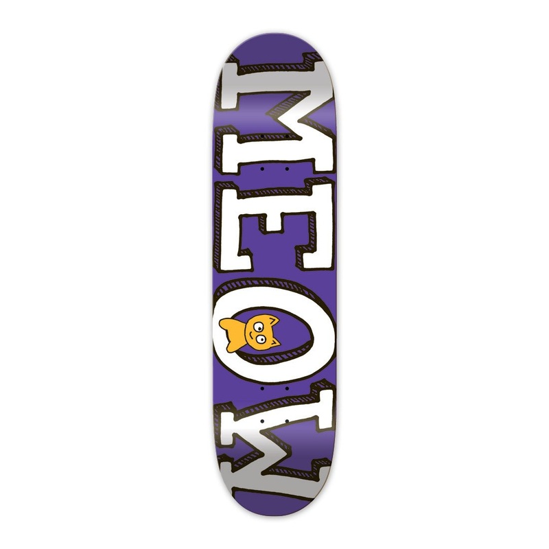 Meow Logo Purple Skateboard Deck – 7.25″