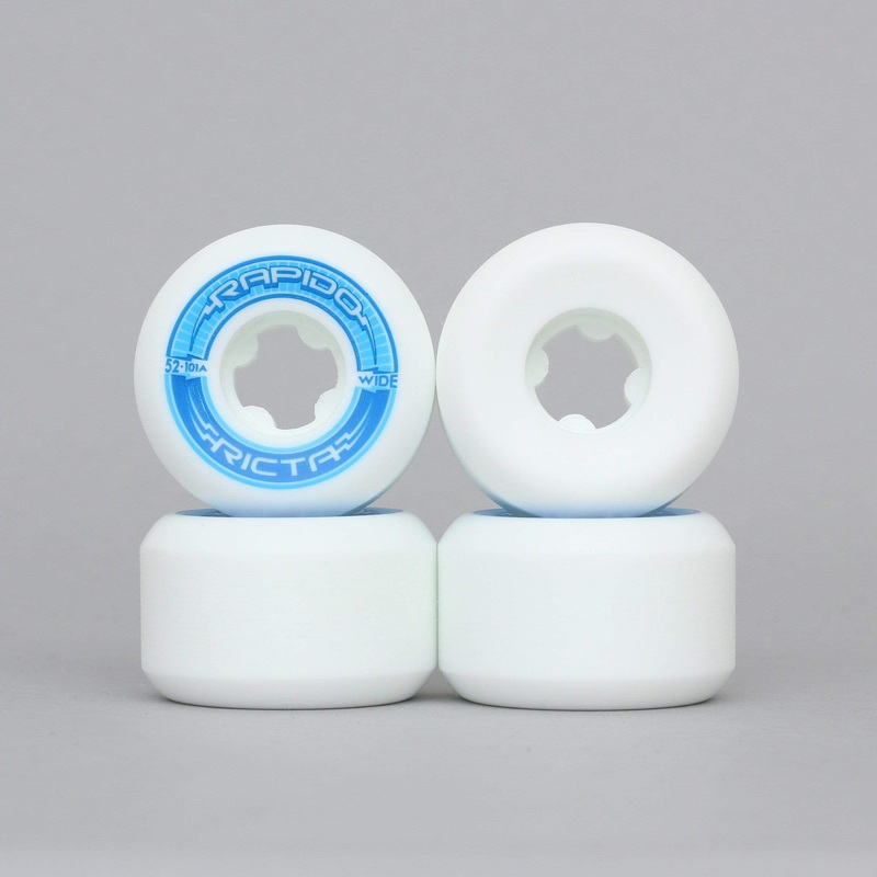 Ricta 52mm 101A Rapido Wide Wheels Skateboard White / Blue