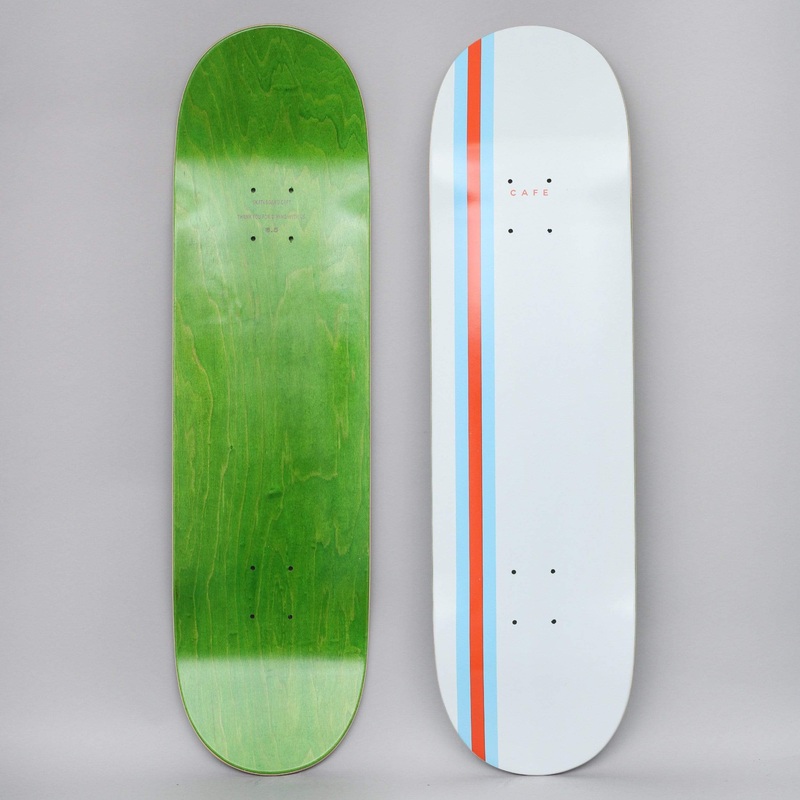 Skateboard Cafe 8.5 Stripe Skateboard Deck White / Blue / Orange