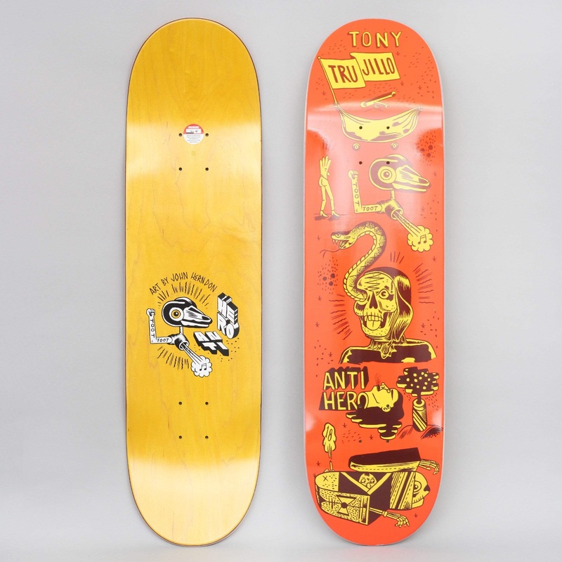 Anti Hero 8.5 Trujillo Reach For The Stars Skateboard Deck Orange