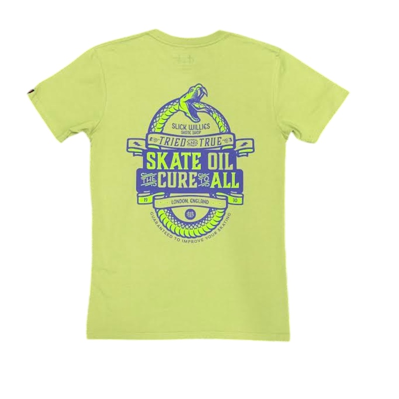 Slick’s Skate Store Snake T-Shirt – Kiwi XXS