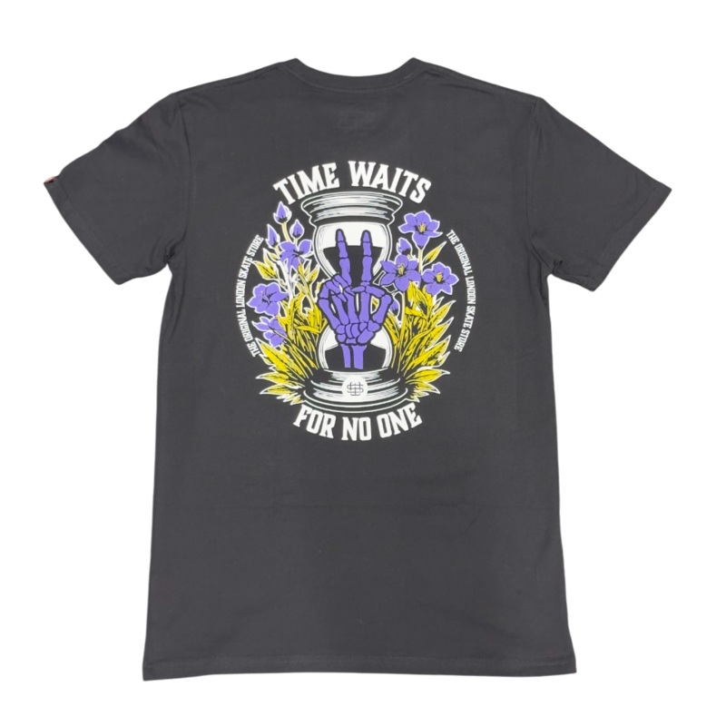 Slick’s Skate Store Time Waits T-Shirt – Black XXS