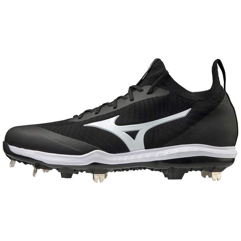 Mizuno Dominant Knit Men’s Metal Baseball Cleat 7 Black/White