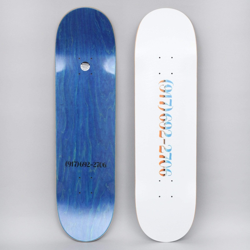 917 8.25 Chrome Dialtone Slick Skateboard Deck White