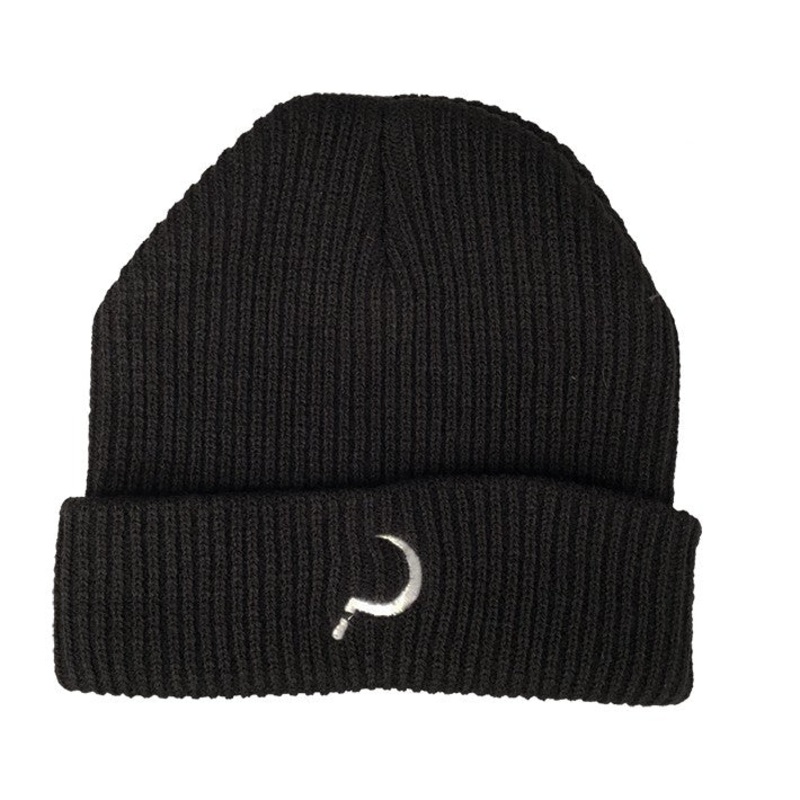 Beanie woven knit black