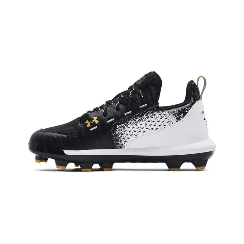 UA Harper 6 Low TPU Jr. Baseball Cleats 1 Black/Black/Metallic Gold