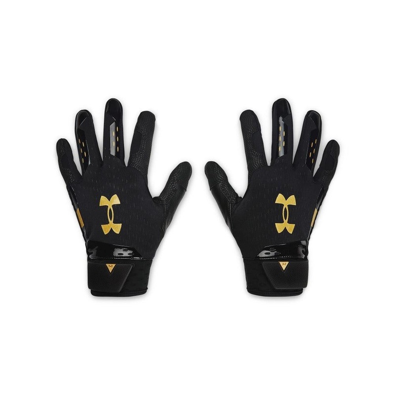 UA Harper Hustle 21 Youth Baseball Batting Gloves S/M Black/Black/Graphite