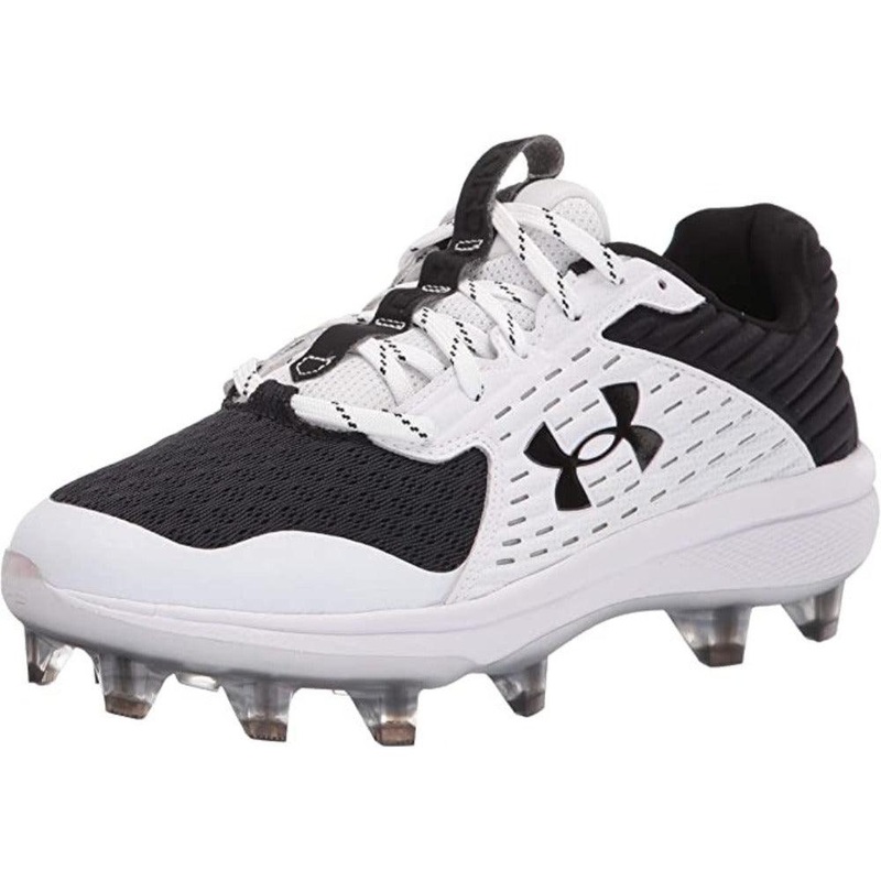 UA Yard Low MT TPU Baseball Cleats 4 Black/White/Black