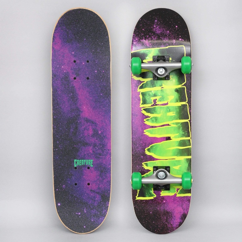Creature 7.5 Galaxy Logo Micro Complete Skateboard Purple / Green