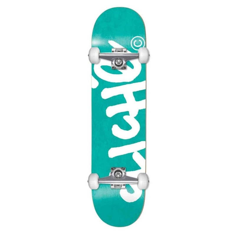 Cliche Handwritten Teal/White Skateboard – 7.375″